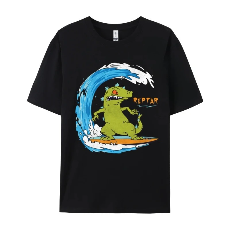 Rugrats تصفح Reptar عادية مطبوعة تي شيرت غير تقليدي طاقم الرقبة بلايز قمصان قسط القطن الشباب الطباعة تيز شحن مجاني