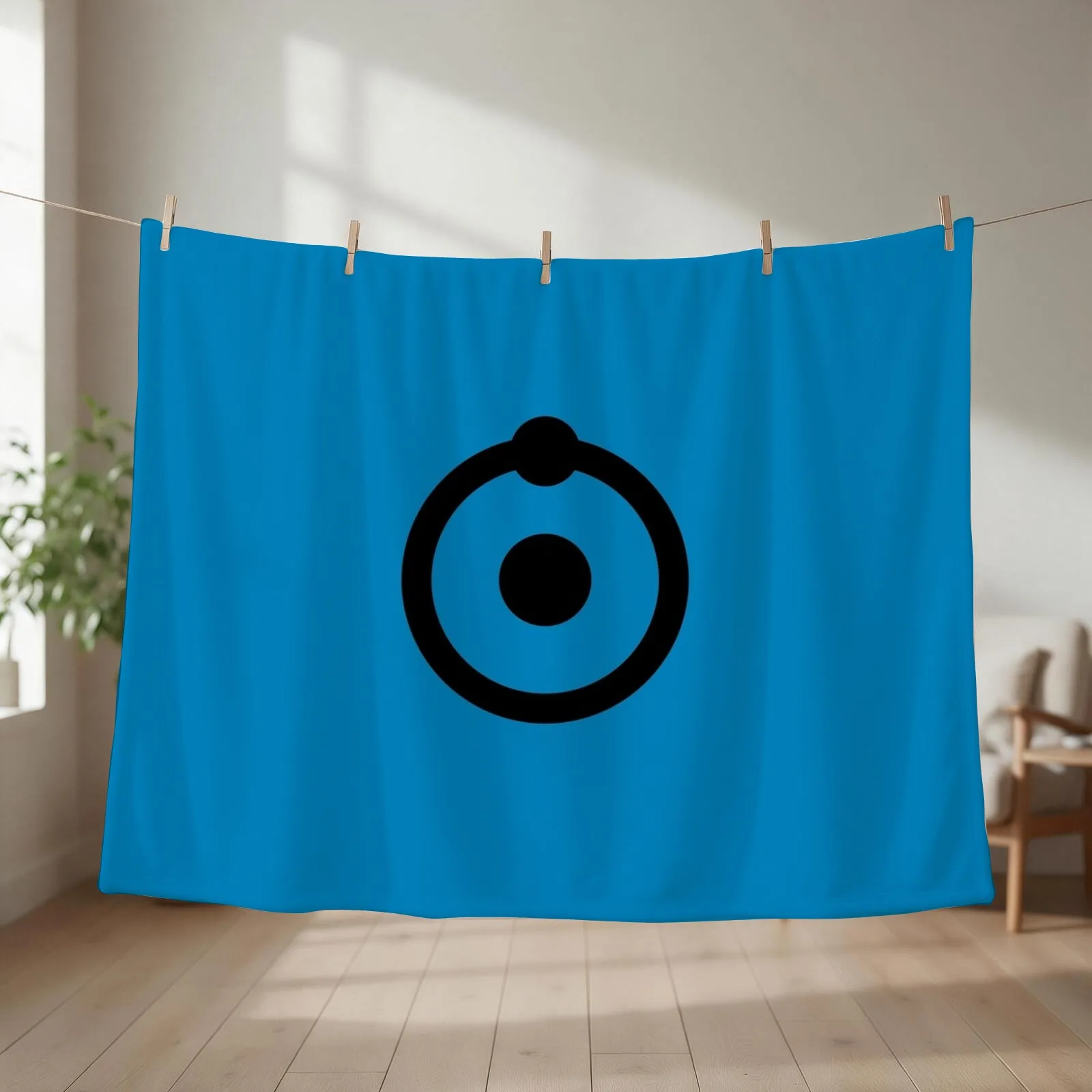 Doctor Manhattan Hydrogen Atom Symbol Throw Blanket couch cozy soft plush fuzzy picnic outdoor blanket