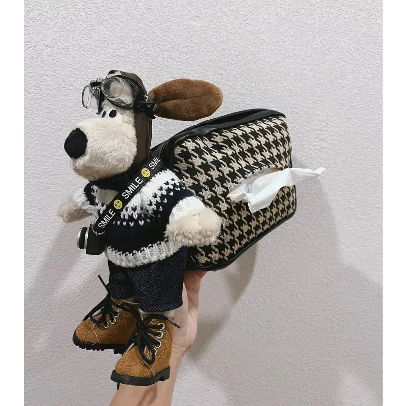 Hangende Autostoel Tissue Bag Met Riem Multifunctionele Tissue Box Schattige Puppy Decoratie Pop Hanger Accesorios