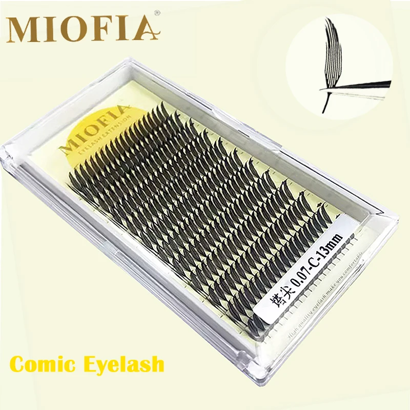 MIOFIA Comic Spire Eyelash Extension Natural Lightweight 3D Manga False Eyelashes 8-15mm Feather Anime Mink Lashes Makeup Tool