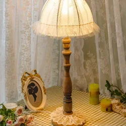 Modern Light Luxury LED Table Lamp American Bedside Lamp Retro Lace Lamp For Bedroom Cabinet Lighting