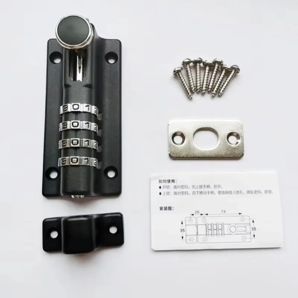 Anti-Rust Digital Deadbolt Lock Anti-theft 4 Digit Pin Code Security Lock Safety Waterproof Keyless Door Catch Home Supplies