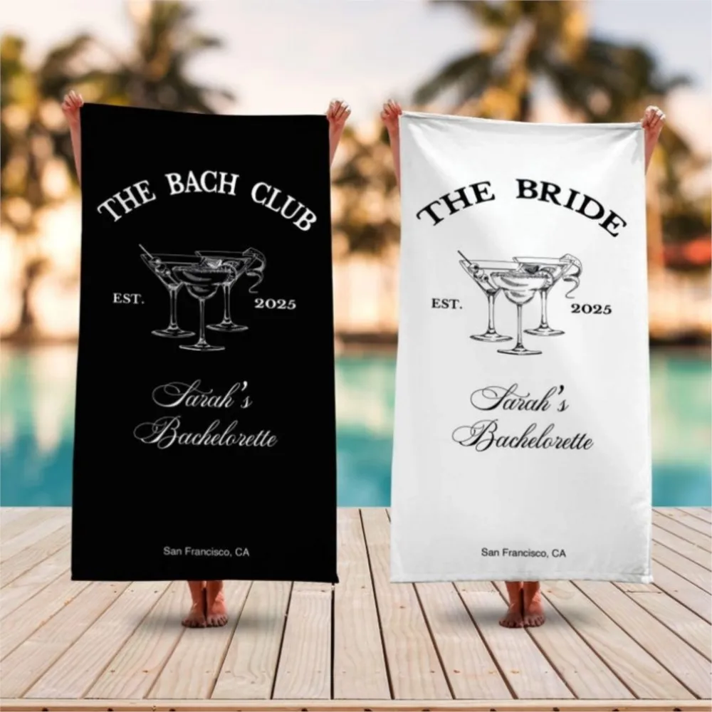 1Pc Personalized Bachelorette Beach Towel Custom Location And Name Bachelorette Party Pool Towel Bachelorette Trip Gift