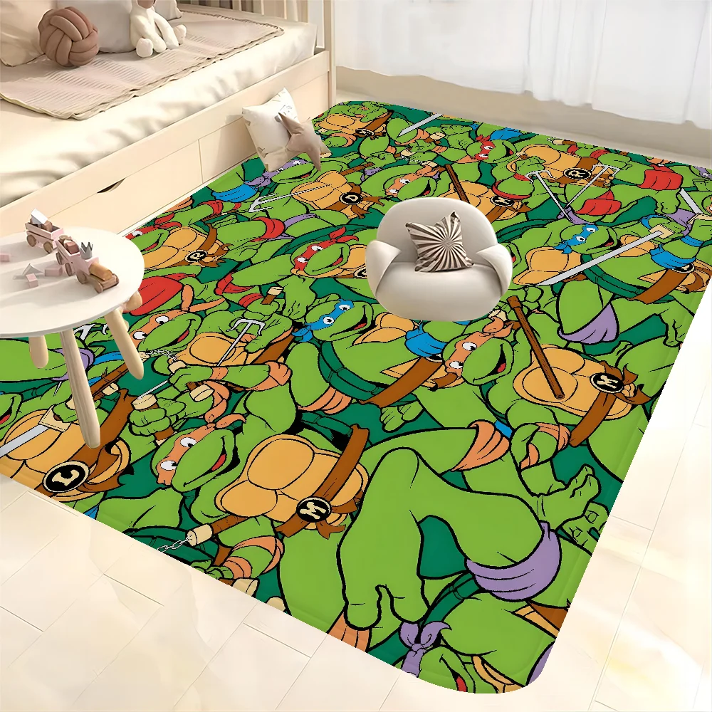 N-Ninja Turtles Floor Mat Bathroom Mat Kids Room Bedroom Decoration Balcony Anti-Slip Doormat Living Room Welcome Rug