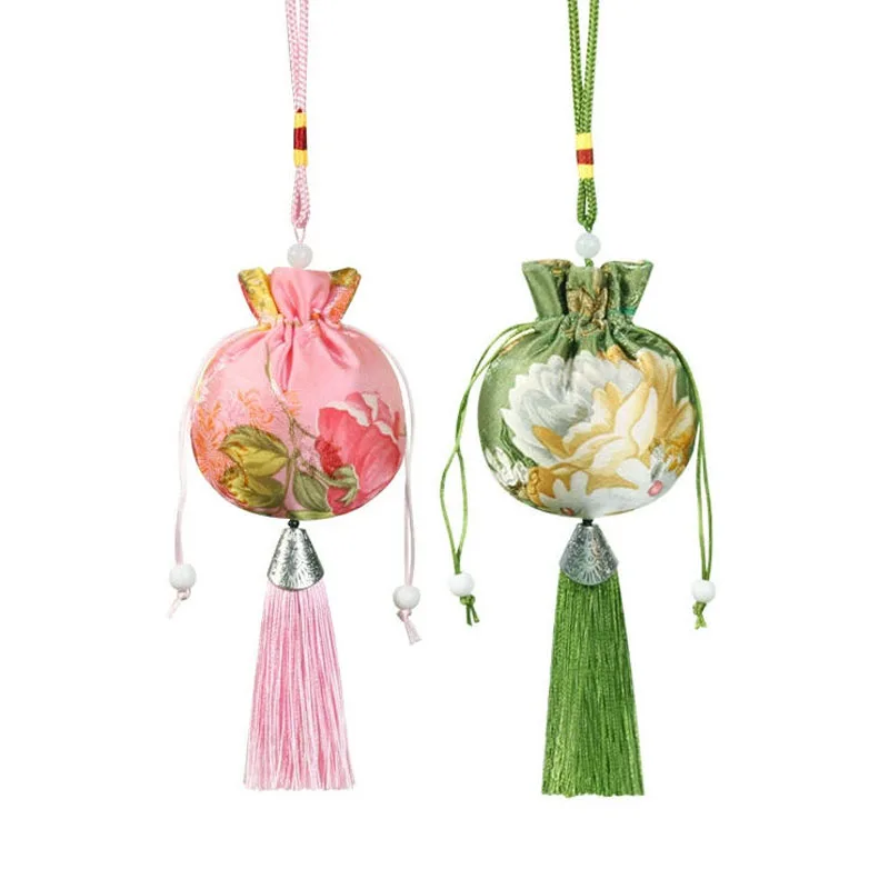 20pcs/Lot Chinese Sachet Peony Flower Hanging Bag Embroidery Drawstring Bags Gift Jewelry Package Storage Pocket Reusable Pouch