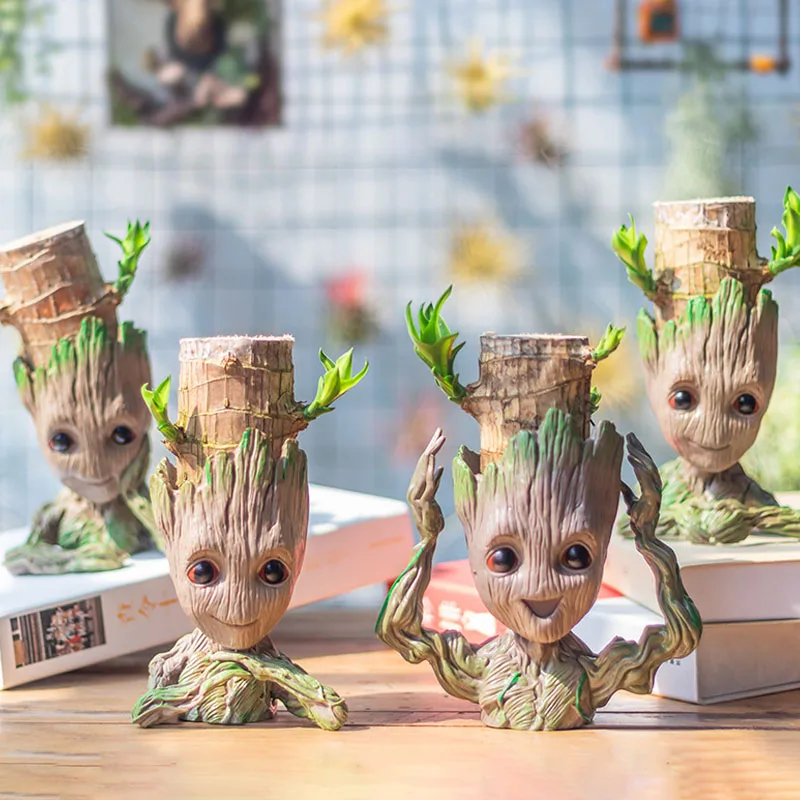 Groot Vasen Garten Ornamente Töpfe Pflanzer Anime Baum Mann Ornamente Figur Statuepen Halter Stift Fall Kinder Lehrer Tag Geschenk