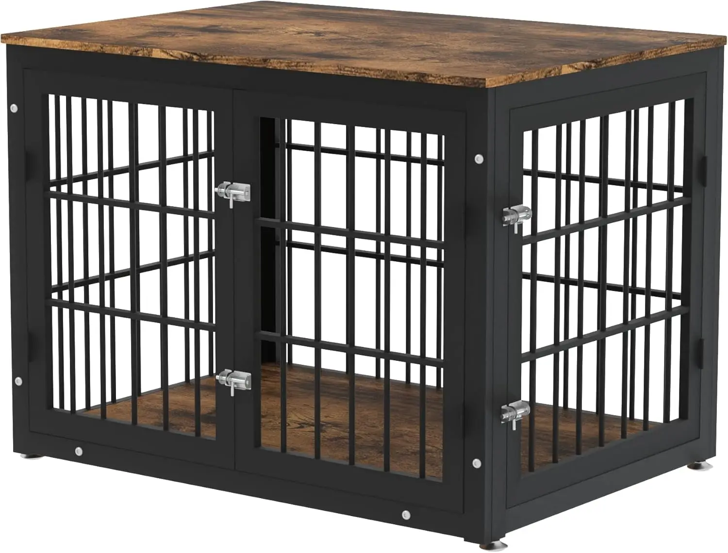 Rustic Heavy Duty Dog Crate Furniture for Large and Medium Dogs, Decorative Pet House End Table, Wooden Cage Kennel Furniture