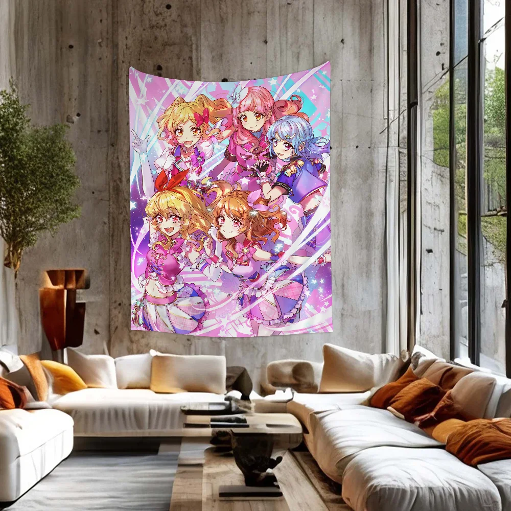 1PC Aikatsu Tapestry Printed Large Wall Tapestry Art Science Fiction Room Home Decor Decor Blanket