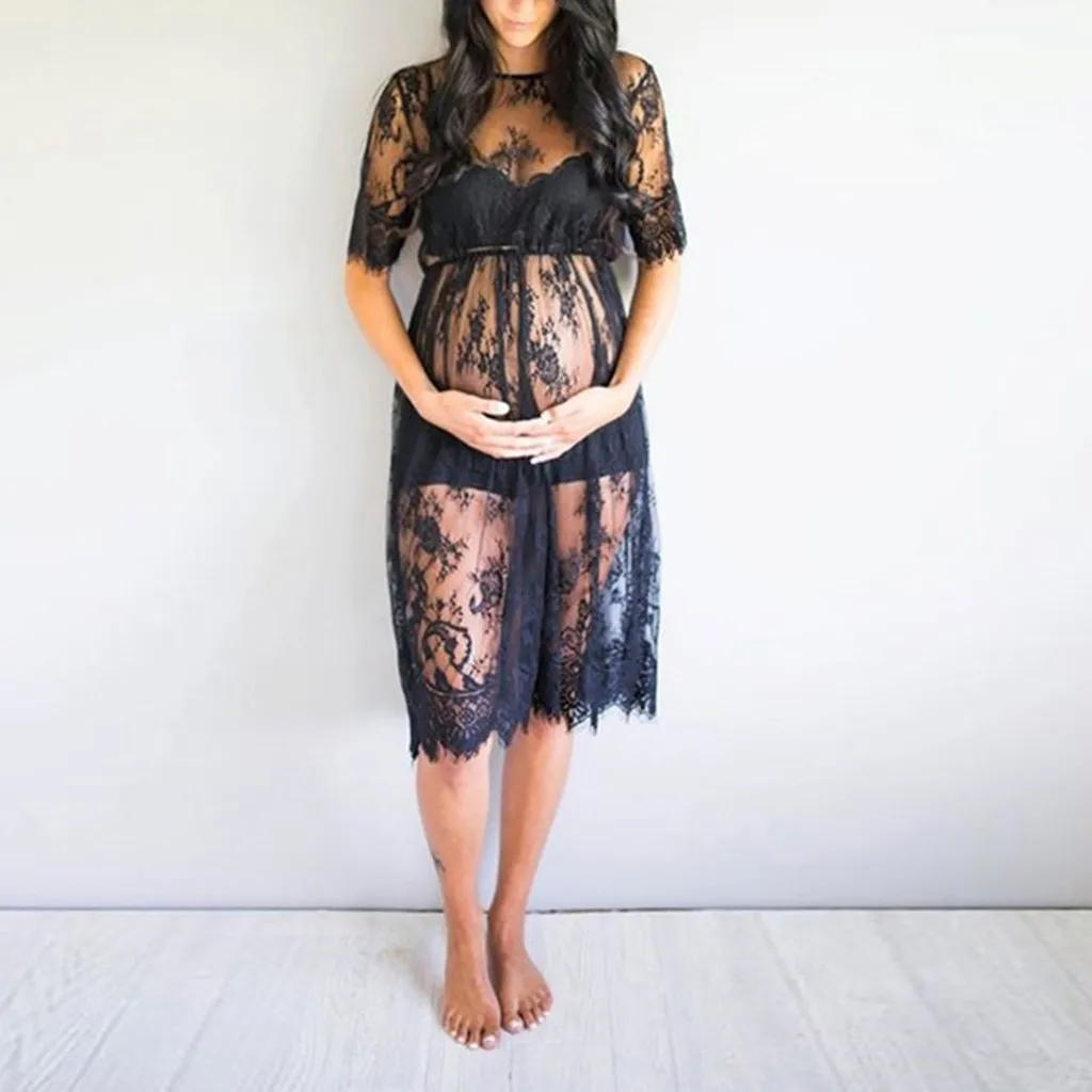 

Pregnancy Photography Prop Lace Dresses Pregnant Women Gift Pregnant Women Lace See Through Maternity Dress Fancy Studio Clothes