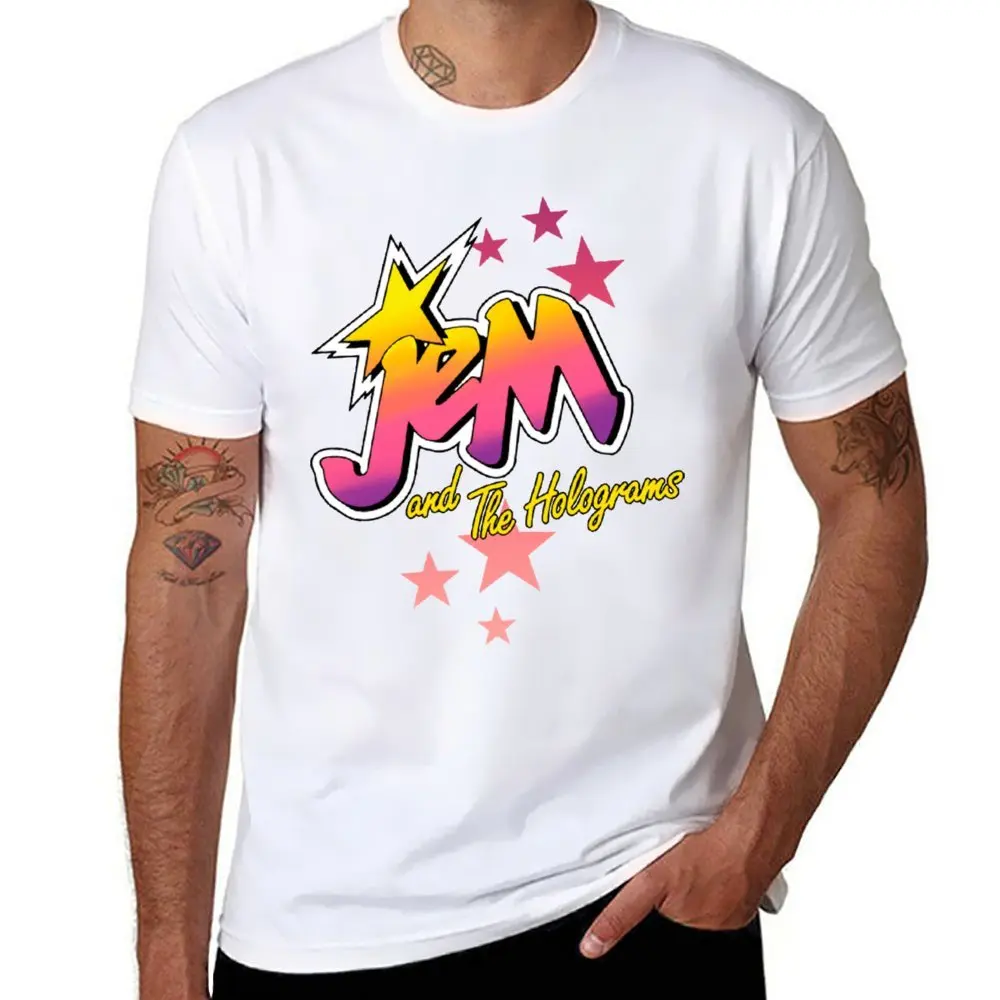 Jem And The Holograms Logo for T-shirts Novelty T-shirt Crewneck Motion  Geeky Fitness Eur Size