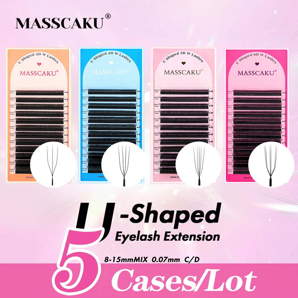 

New Trend 5cases/lot U-shaped 3D 4D 5D 6D Eyelash Extensions 0.07mm Thickness Imported 100% PBT Natural Appearance Lash Clusters