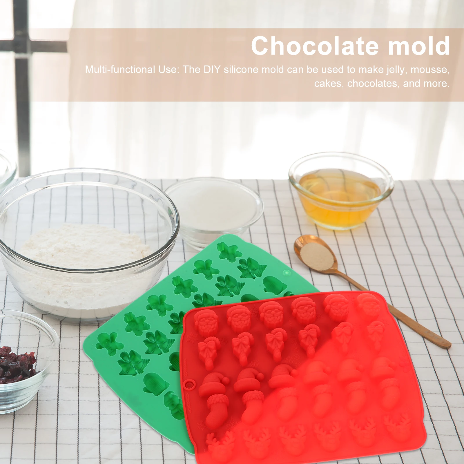

2 Pcs Candy Mold Silicone Chocolate Moulds DIY Molds Dessert Small Kitchen Forms Baking