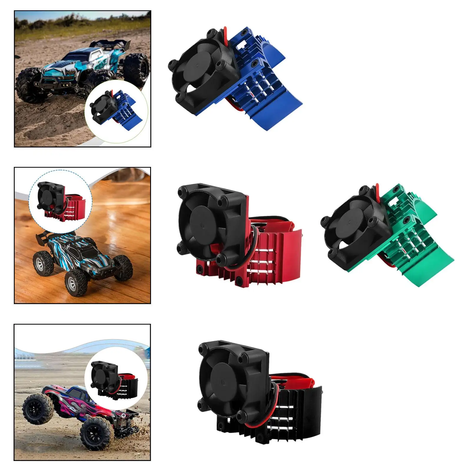 13000RPM Metal Cooling Fan Heatsink Direct Replacement for Electric Motor Heat Sink RC Car Engines Upgraded System