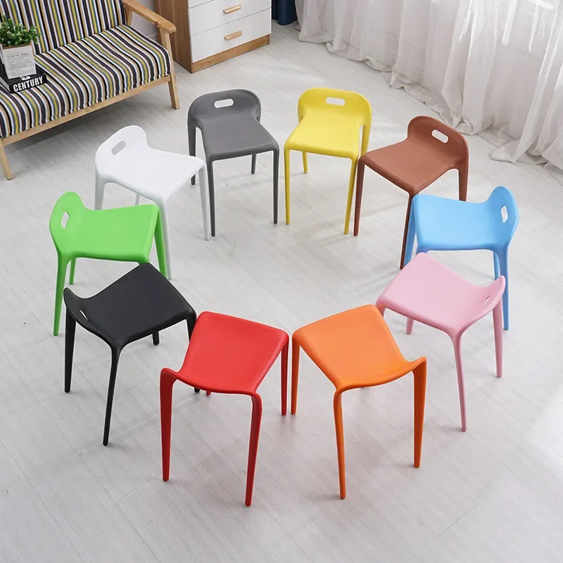 Plastic stool thickened adult high stool fashionable dining table stool modern chair horse chair household dining chair simple