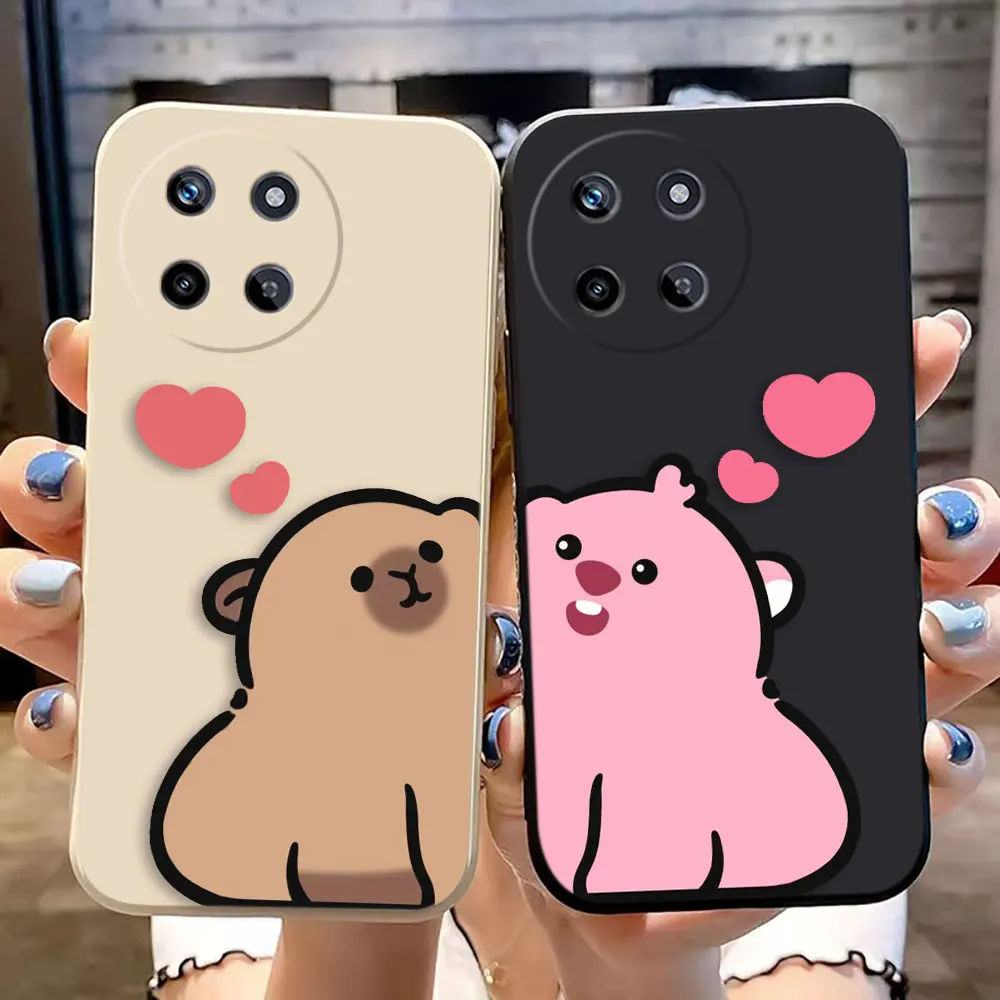 Cute Capybara Cover Phone Case For OPPO Realme 11 10 9 9I 8 8I 7 7I 6 PRO PLUS 4G 5G Colour Silicone Case Funda Coque Shell Capa