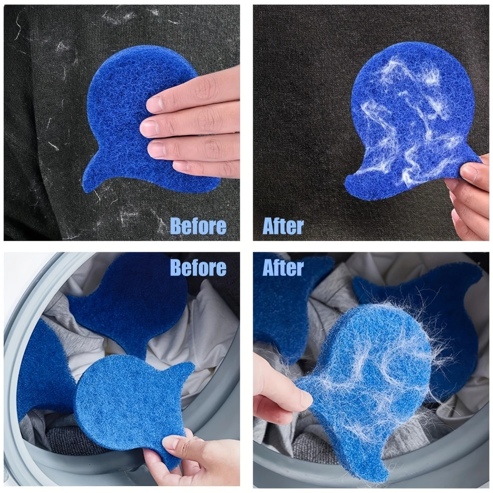 Reusable Floating Lint Trap For Washing Machine Fish Shape Laundry Sponge Pet Dog Cat Hair Remover Lint Filter Catcher 6 Pieces