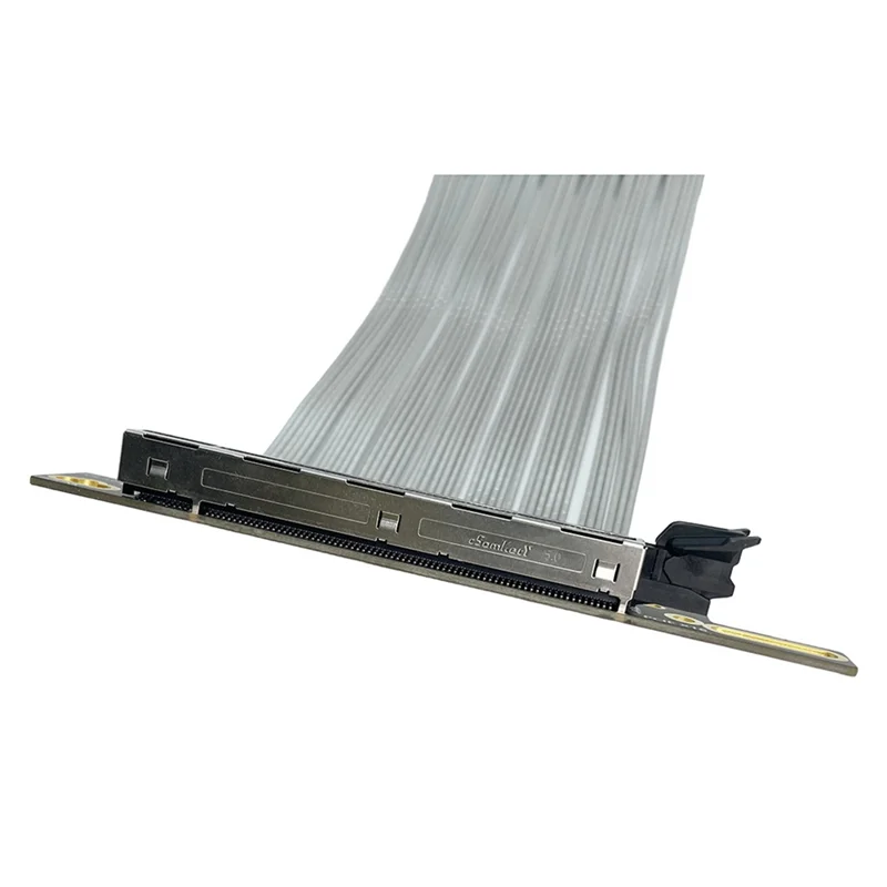 Qy-Pcie 5.0 X16 GPU Graphics Card Extension Cable PCI-E 5.0 Gen5 64GB/S Silver-Plated Cable 90° Right Angle Riser Cable