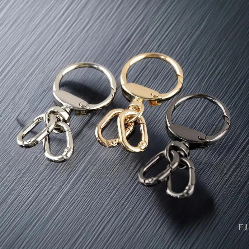 [YU]Swivel Clasp Clip Hook With 2pcs Spring Ring Key Chain Clip For DIY Crafts Lanyard Making KeyRing