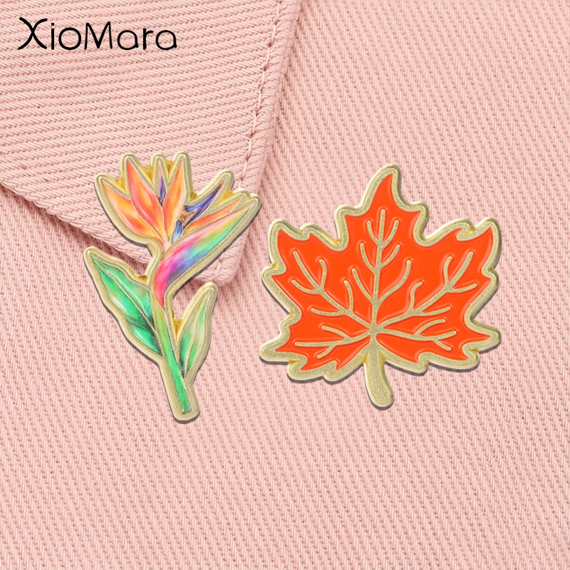 Bird of Paradise Flower Enamel Pin Rainbow Gradient Strelitzia Tropical Plant Cartoon Brooch Lapel Badge Jewelry Accessorie Gift