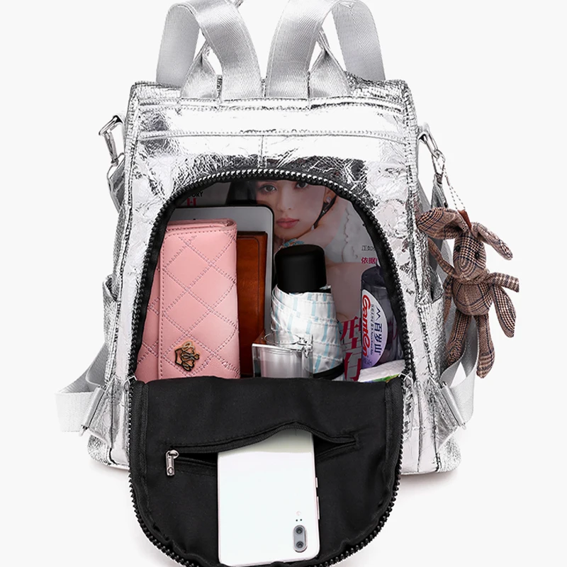 Mode Leder multifunktion ale Rucksack Geldbörse für Frauen 2024 hochwertige weibliche Design Bagpack Rucksack große Bücher tasche für Mädchen