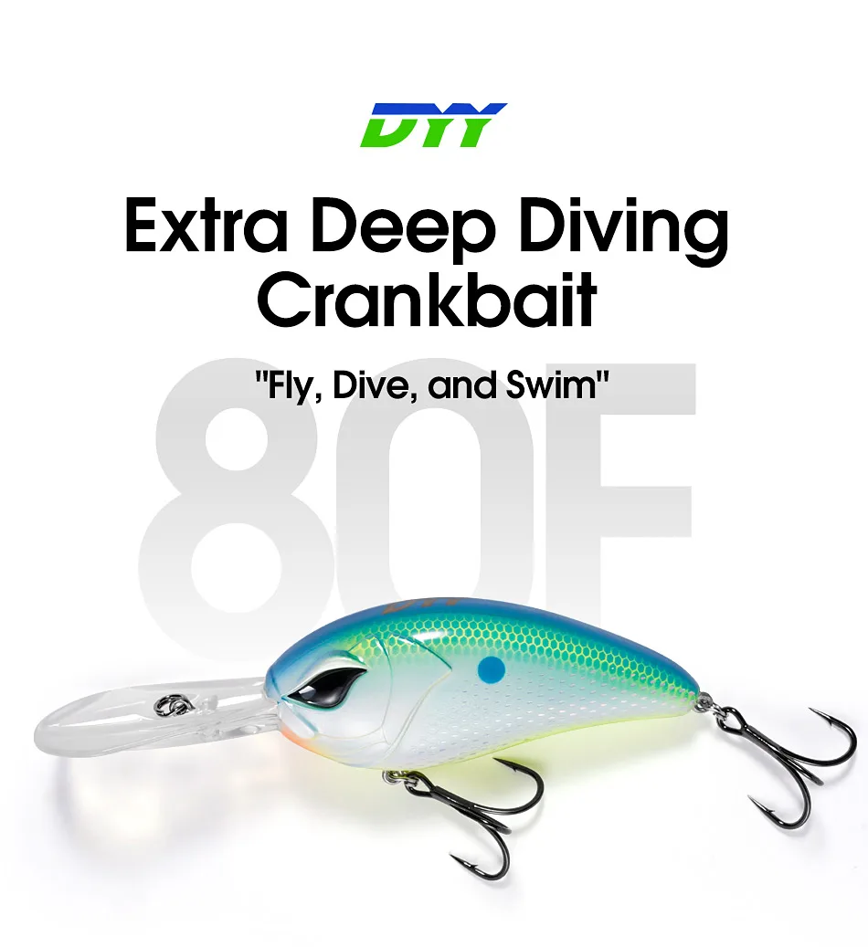 Dyy 8cm 30,5g Deep Diving Kurbel köder Minnow Angel köder langsam schwimmender Wobbler künstlicher harter Köder für Bass Hecht Angel köder – Detail 1