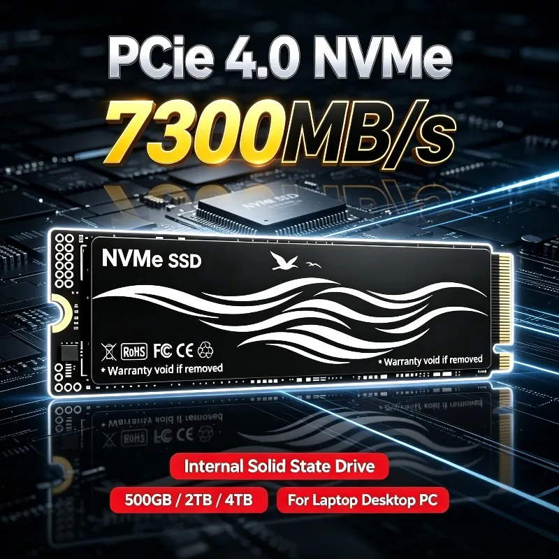 Original M.2 SSD Hard Disk 2TB 4TB 500GB, 7300MB/s NVMe M2 PCIe 4.0 Internal Solid State Drive For PC Desktop Laptop New