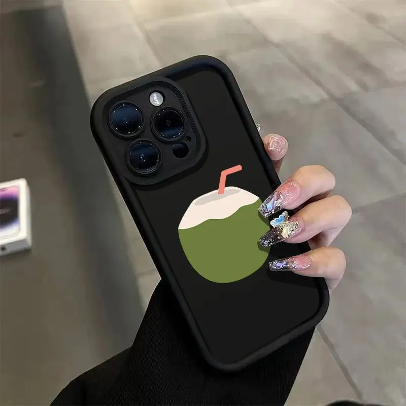 

Creative design of coconut patterns phonecase for iPhone 16 15 14 13 12 11 Pro/ Max/Plus shock-proof rear cover anti-fingerprint