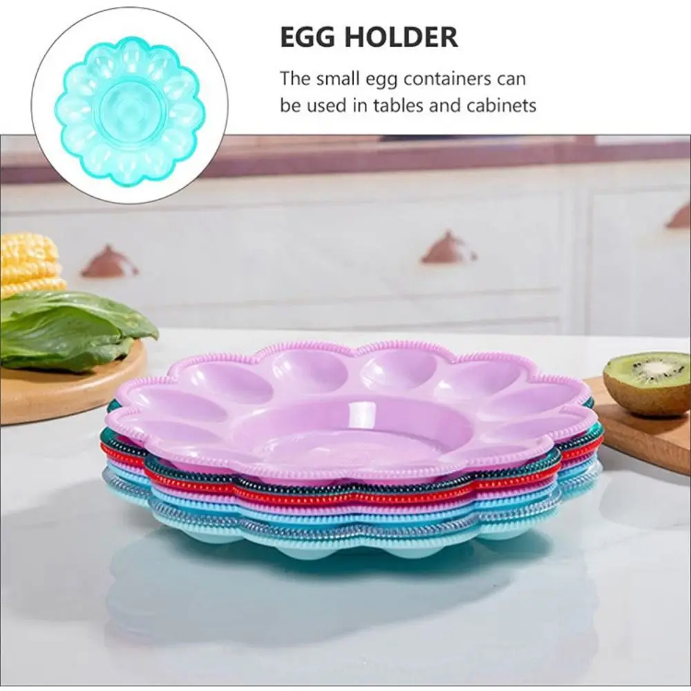 Egg Racks Easy to Clean 12 Grids Egg Holder Recycled Safety Plastic Egg Plate Simple Refrigerator Egg Trays Snack