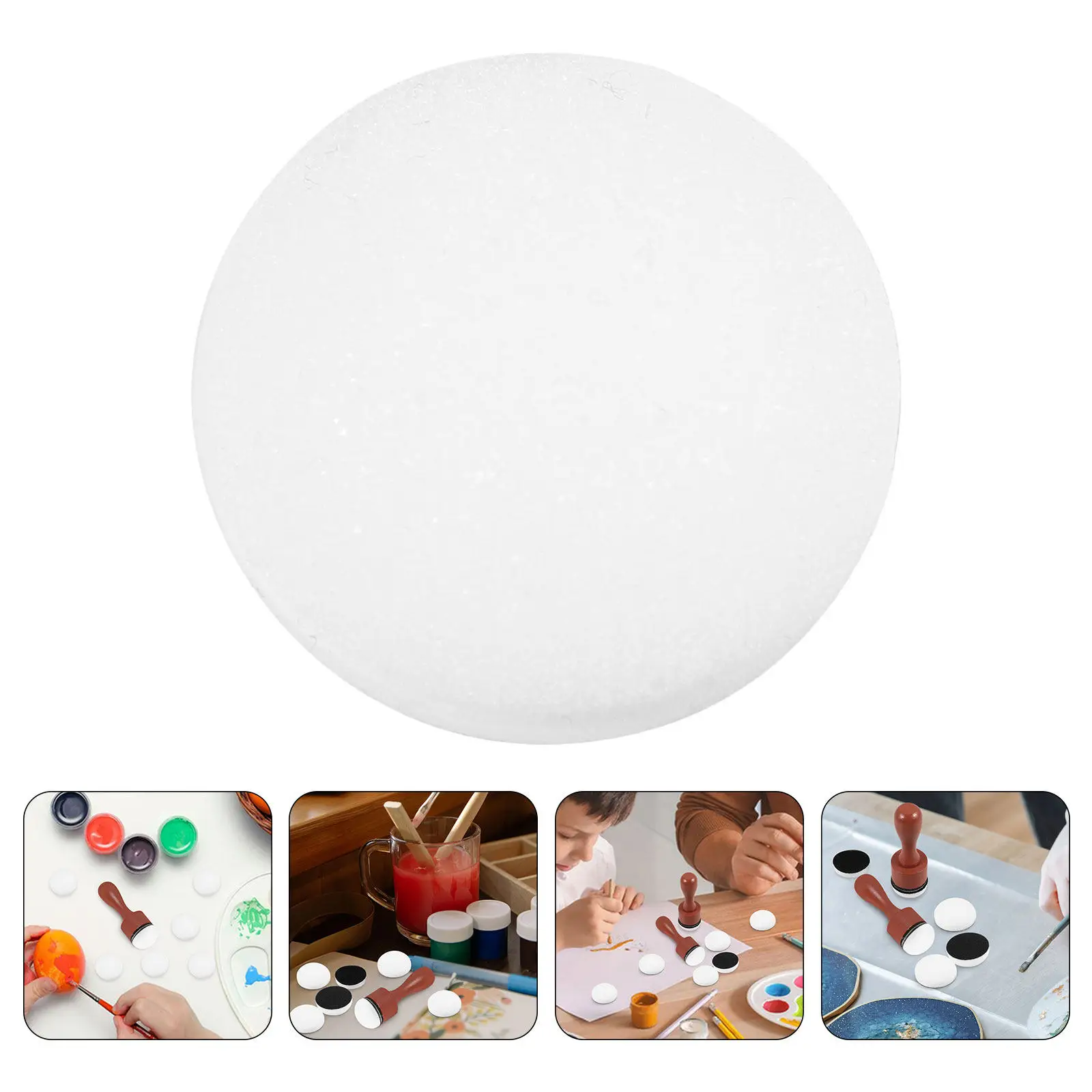 30Pcs Mini Round Ink Blending Foam Pads Domed Sponge Replacement White for Scrapbook Card Making Painting Craft Supplies