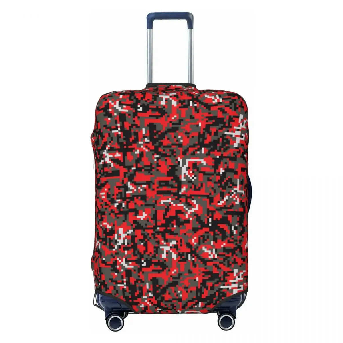 

Custom Dark Red Camouflage Luggage Cover Protector Cute Travel Suitcase Protective Cover for 18-32 Inch