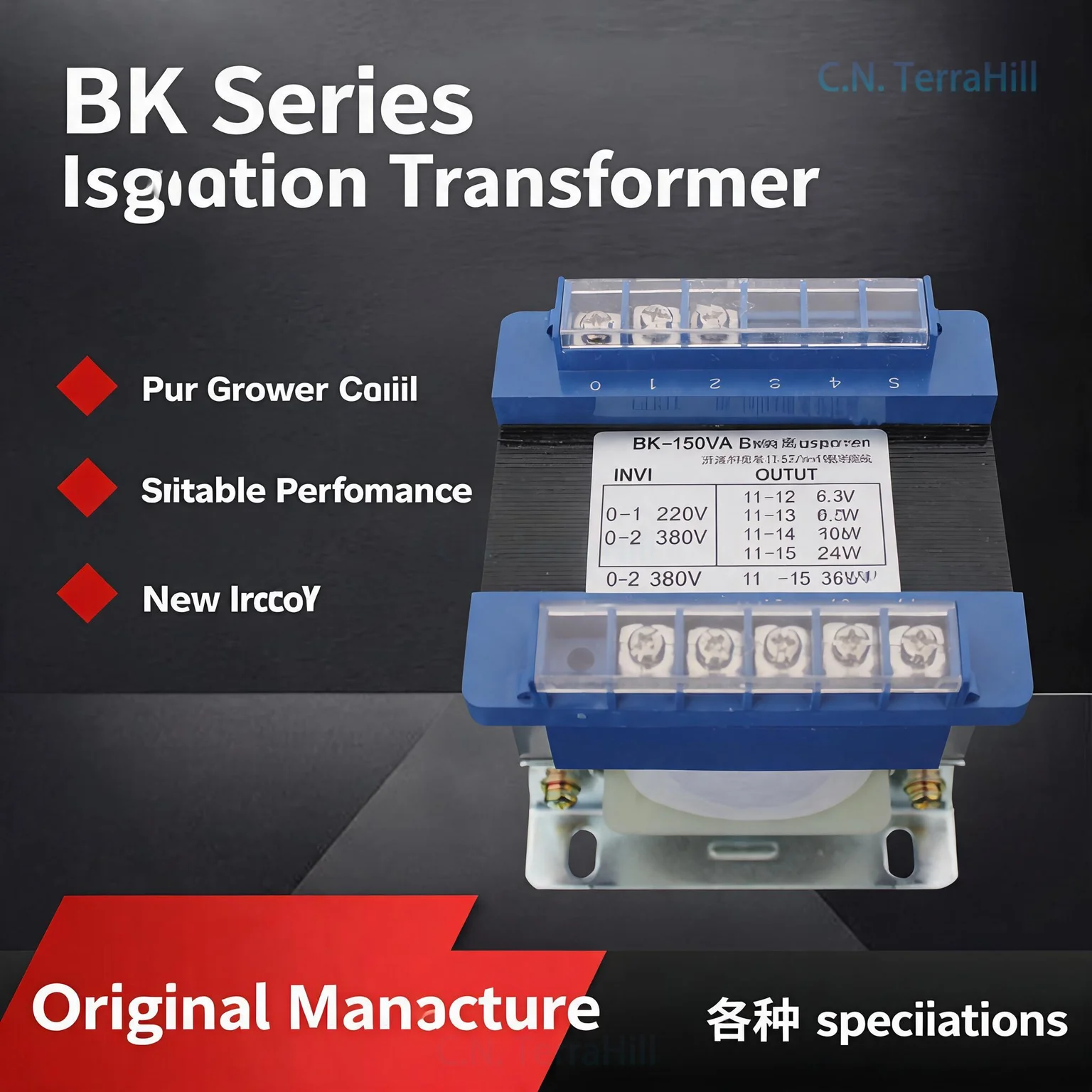 Isolation Transformer BK-50VA Machine Tool Dry-Type Servo 220V 380V to 36V 220V Single Phase Power Supply 1:1