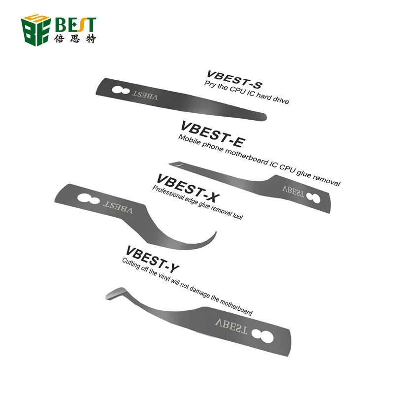 BST-69A + 4ใน1ใบมีด CPU ชิป IC กาว Remover มีดเมนบอร์ด PCB สำหรับโทรศัพท์มือถือชิป BGA ลบเครื่องมือ Pry