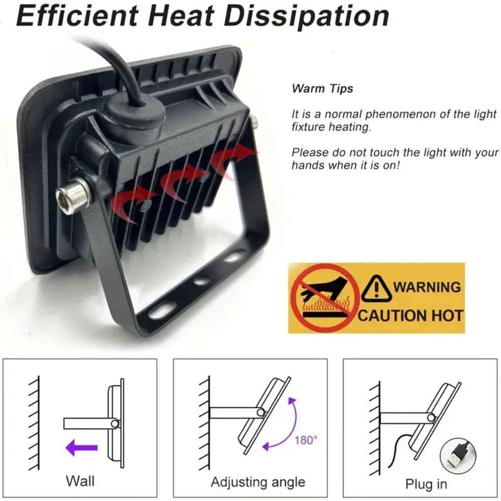 Anti Bacterial 5V USB UV LED Floodlight 10W High Power UVA Floodlight Handheld Waterproof UV Fluorescent Light Party Decoration