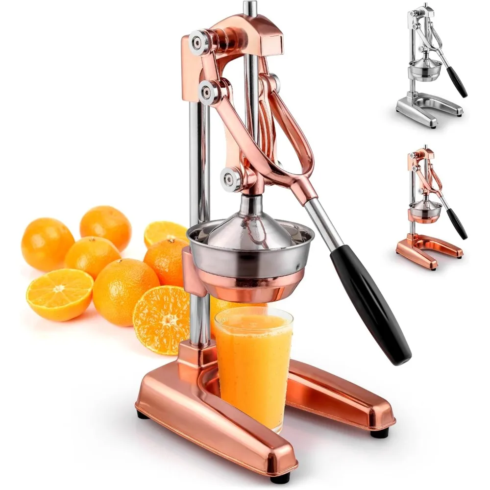 

Professional Citrus Juicer - Extra Tall Heavy Duty Manual Orange Juicer and Lime Squeezer Press Stand - Rose Gold