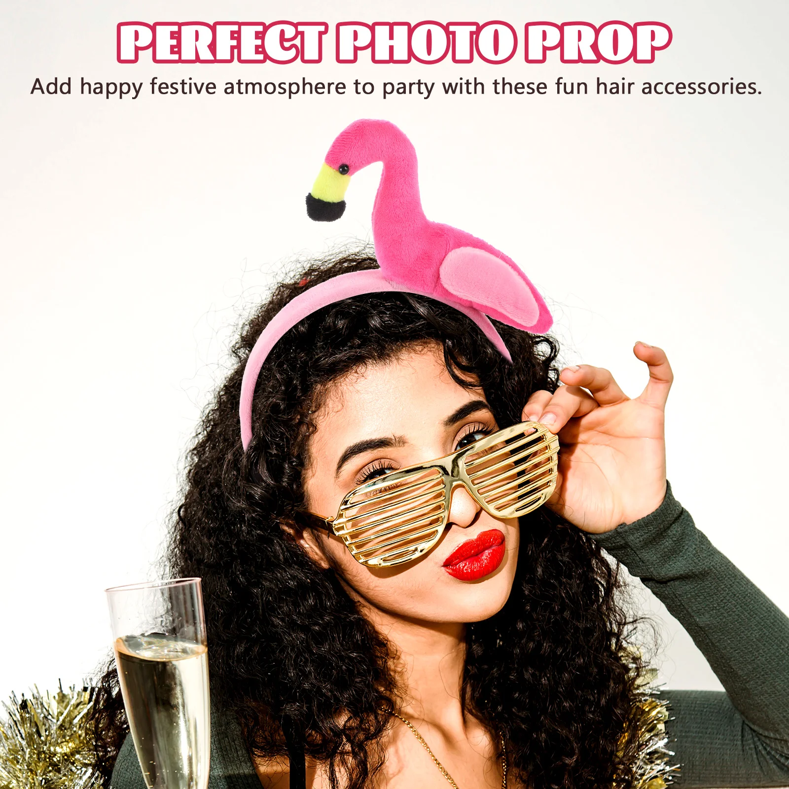 

2Pcs Flamingo Headband Creative Party Headdress Hawaiian Birthday Party Hair Accessories Flamingo Headband