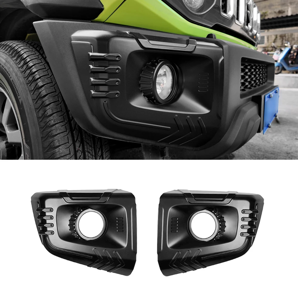 

ABS Matte black for Suzuki Jimny JB64 JB74 2018 2019 2020 2021 2022 2023 2024 2025 LHD RHD Car Front Fog Lamp Cover 1Pair