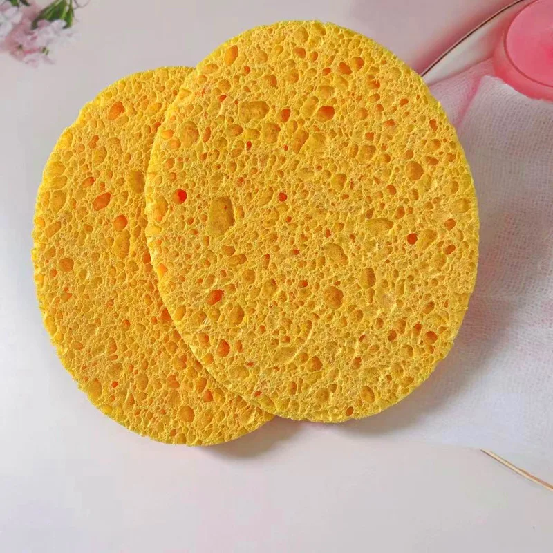 Cleansing Face Ellipse Makeup Remover Tool Natural Wood Pulp Sponge Cellulose Compress Cosmetic Puff Facial Washing Sponge