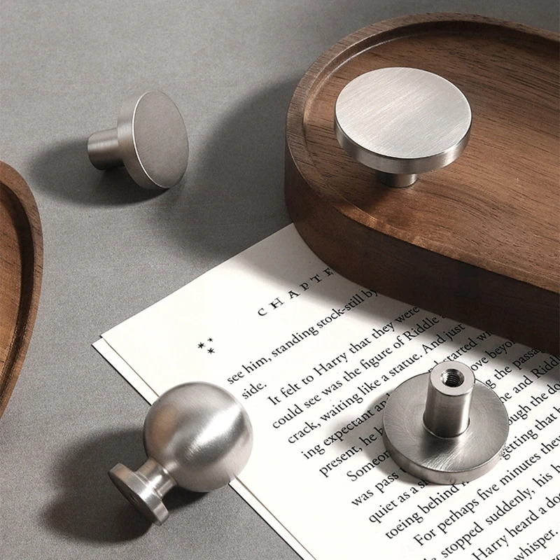 Modern Brushed Nickel Brass Knobs for Dresser Drawers Cabinet Kitchen Pulls Wardrobe Furniture Handles-1Pack