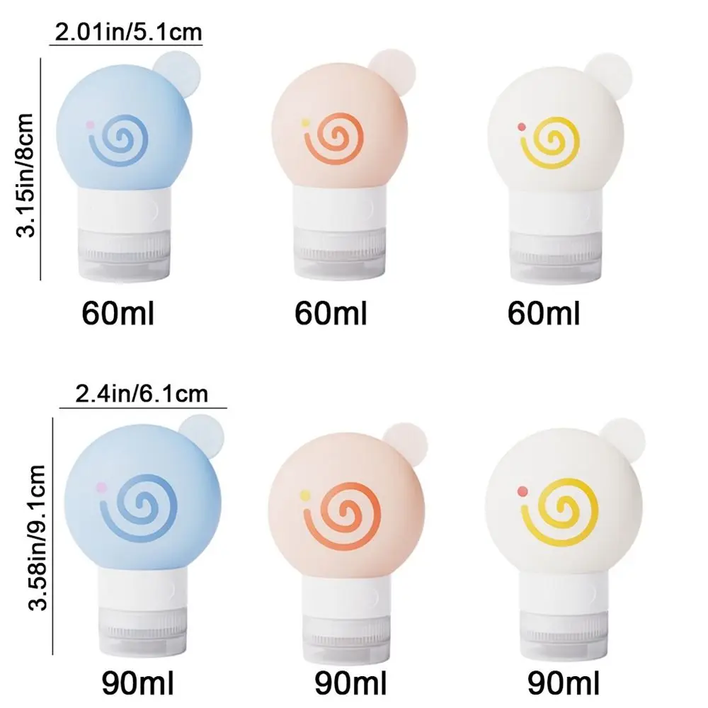 3Pcs Portable 60ml/90ml Travel Bottles Leakproof Refillable Hand Soap Dispenser Squeezable Reusable Lotion Container for Home