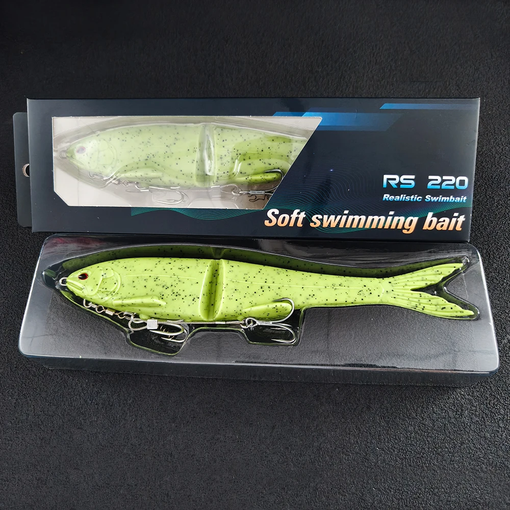 LUREGO 22cm 2-teiliger Premium-Weichköder - Entwickelt für Schwimm- und Spinnangeln, Inklusive Doppelhaken – Detail 6