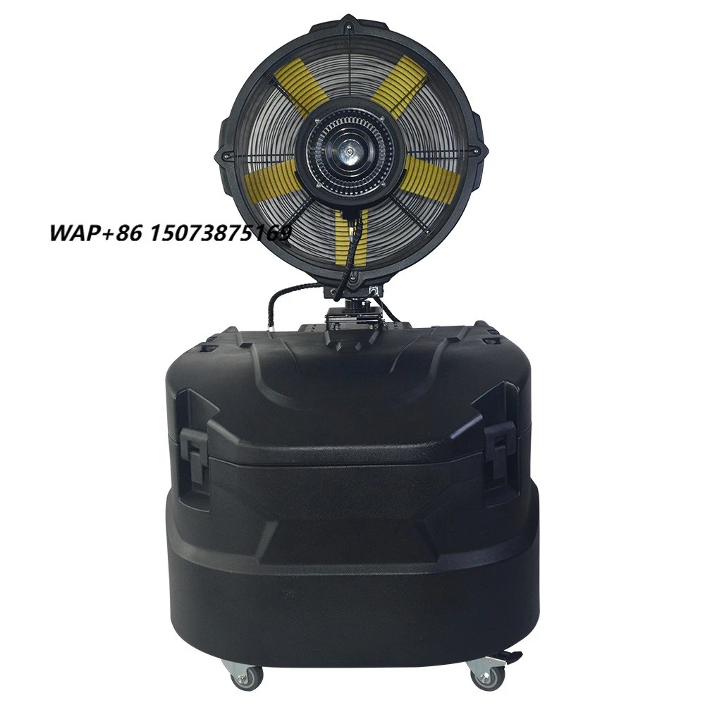 Commercial Large Outdoor Misting Fans Oscillating Heavy Duty Pedestal 100gal Water Tank Cooling Misters Compact Storage