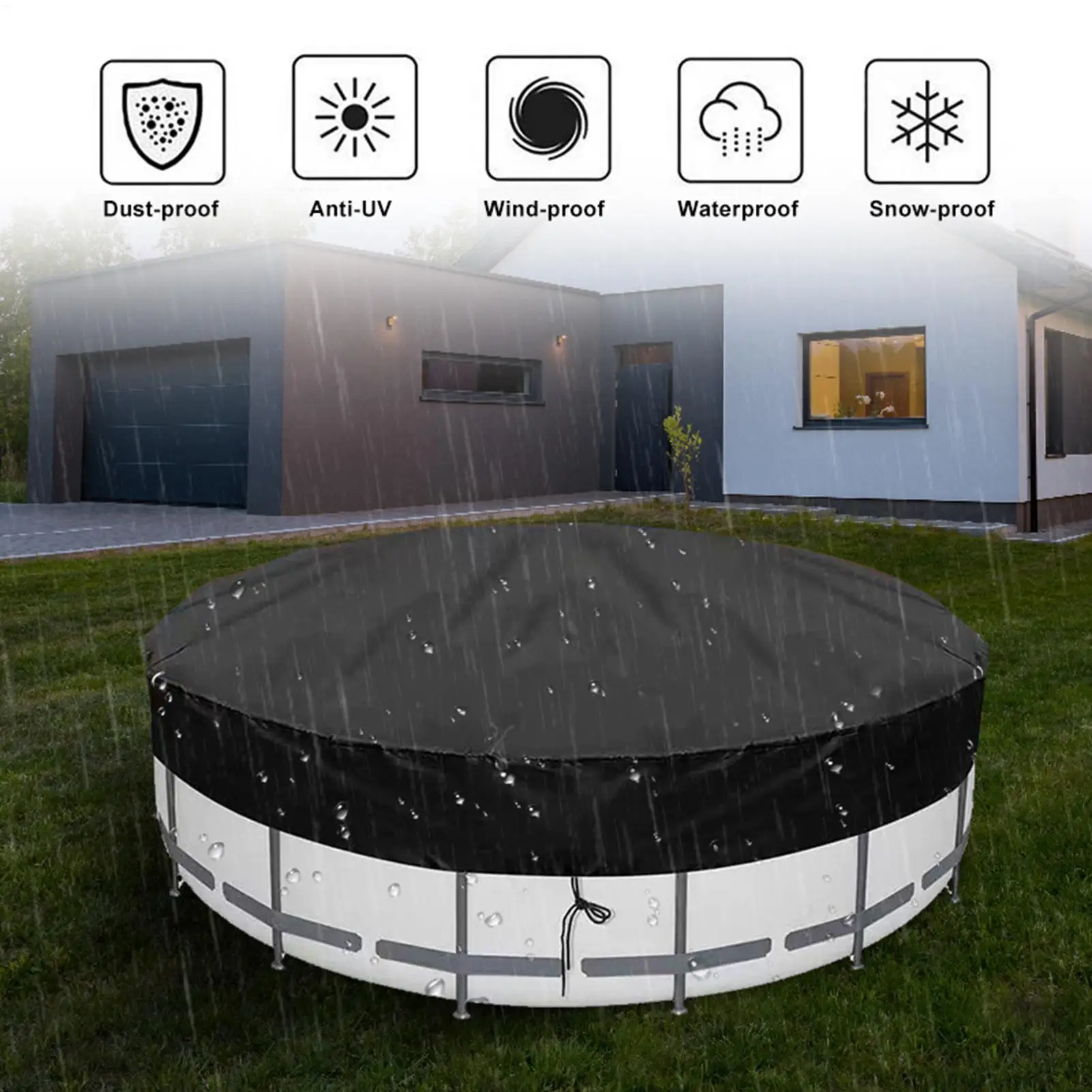 

Защитные чехлы для бассейна, солнечный чехол для бассейна, круглый складной пылезащитный коврик, запасные части, аксессуары для гидромассажной ванны