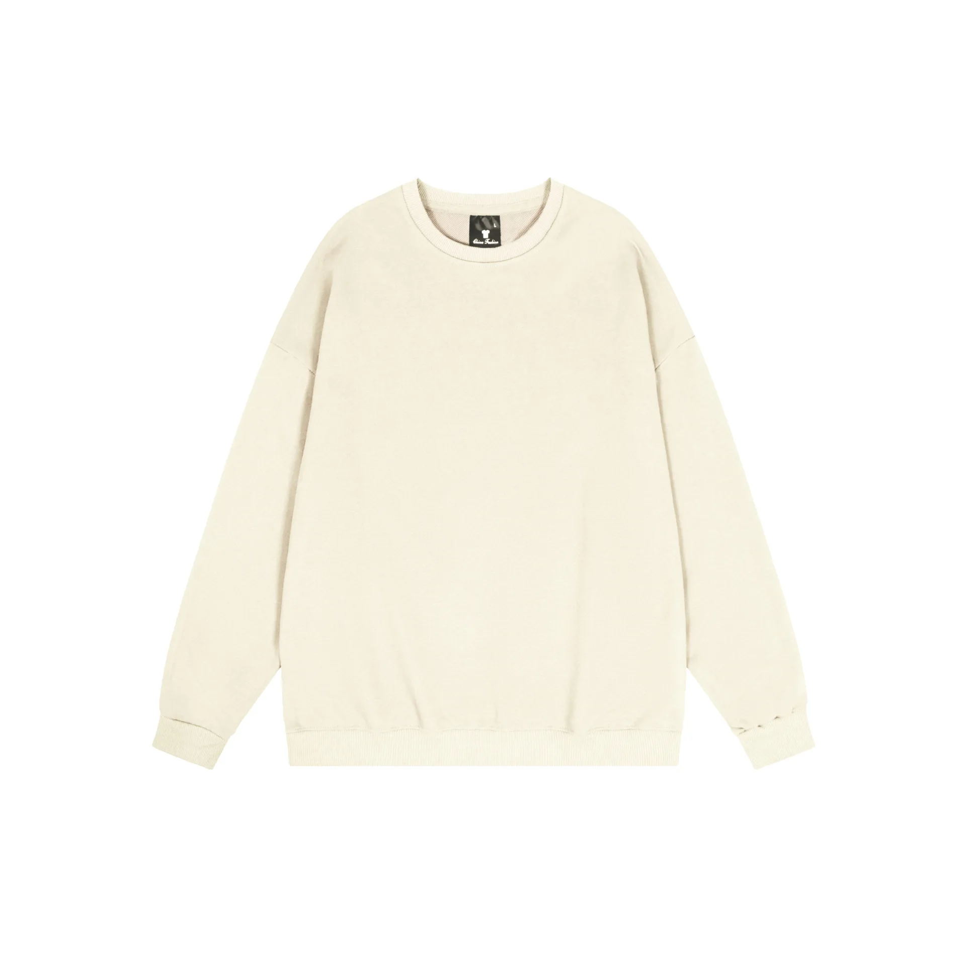 Men's Hoodie, Women's Spring and Autumn Round Neck Hoodie, Loose Fitting, Unisex, Off Shoulder, Long Sleeved, Solid Color