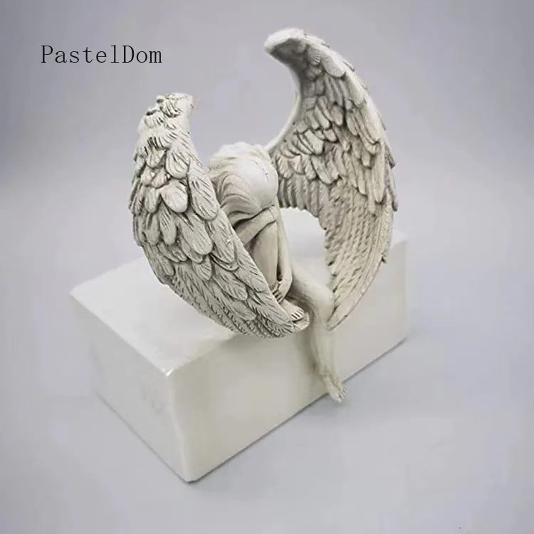 Angel Sisters Friendship Sculpture Statue, Resin Angel Figurine for Desktop Living Room Home Garden & Christmas Decoration
