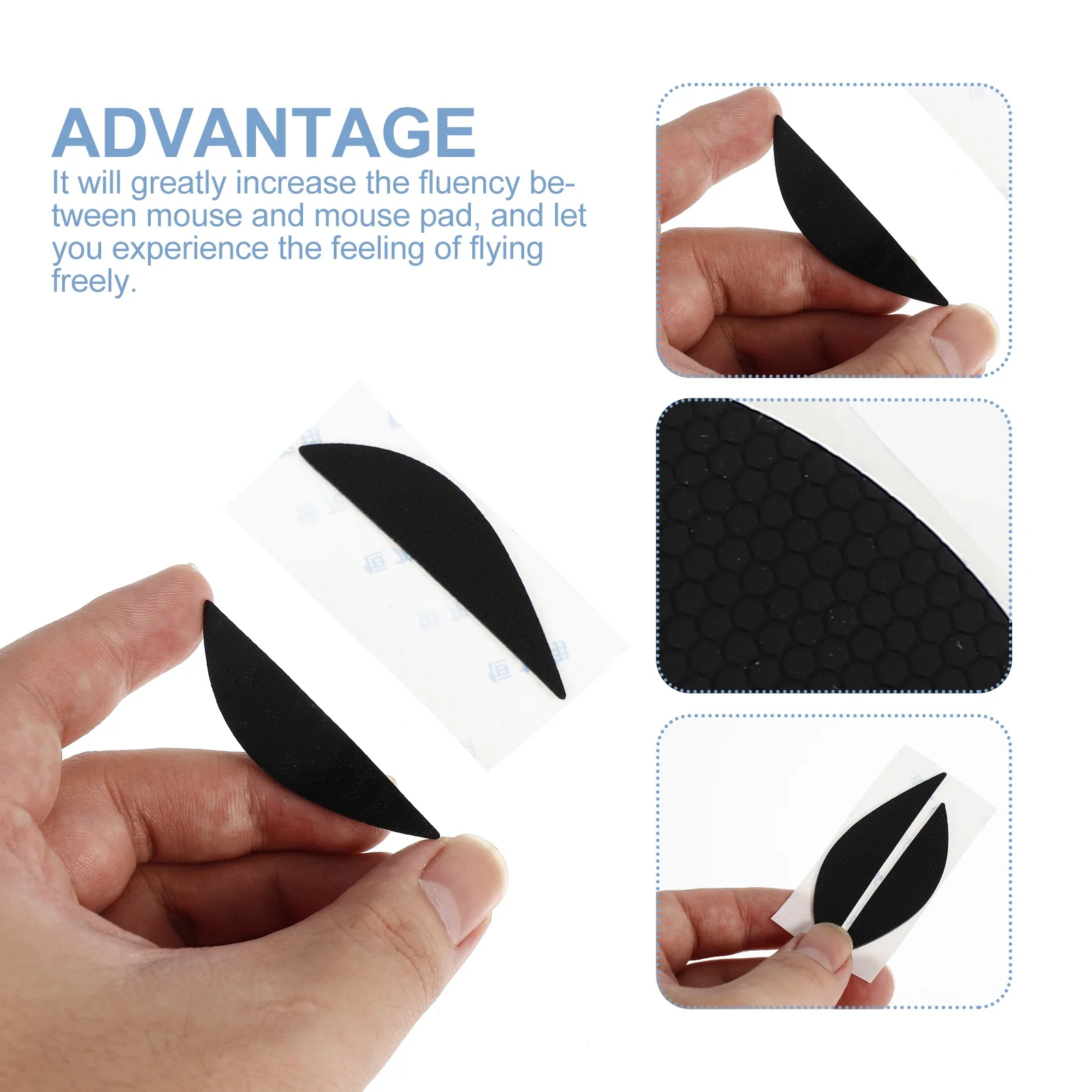 

Compatible 1Pair Silicone Mouse Skate Anti-Slip Grip Tape Reduces Wrist Fatigue High Durability