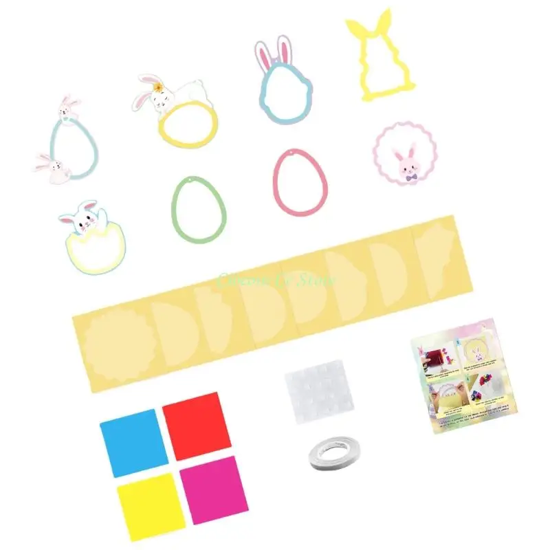 X90F Paper Cutouts Creative Art Activity Set For Children Suncatchers Crafts Pendant