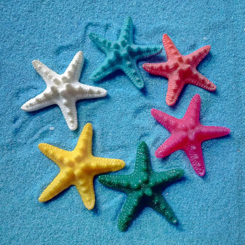 5Pcs Artificial Starfish Mediterranean Resin Sea Stars Mini Starfish Fish Tank Ornament  Beach Ocean Sea Star Home Decoration