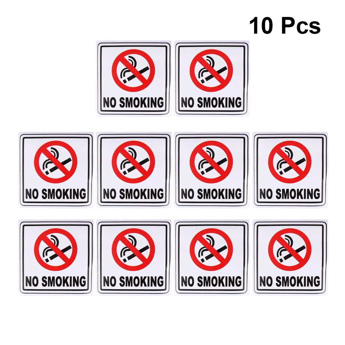 

10Pcs No Smoking Sticker Set Pet Material Waterproof Sun Resistant Car Bumper Sticker Creative Auto Decal for Smooth Surface