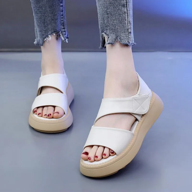 New 2025 Women's Beach Sandals Thick Bottom Roman Shoes comfortable soft sole versatile casual small fresh sandals fashion