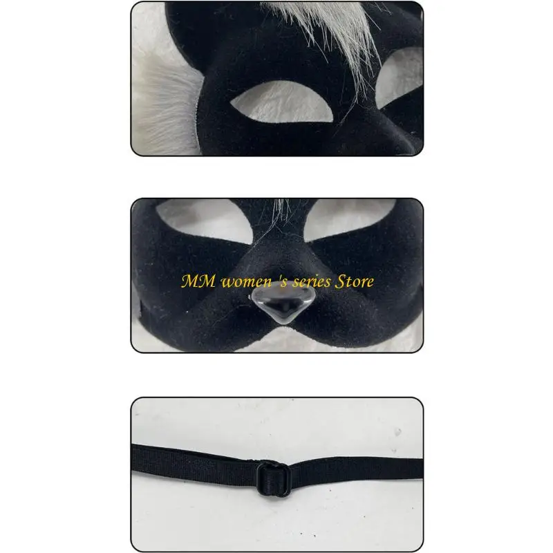 Q39C Stylish Animal Mask For Men And Women Great For Halloween And Dressing Up Parties Soft Fabric Cosplay Mask For Long Wear